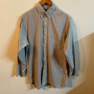 GEOFFREY BEENE 15 1/2, 32/33 GRAY MEN'S LONG-SLEEVE BUTTON-DOWN POCKET SHIRT